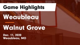 Weaubleau  vs Walnut Grove  Game Highlights - Dec. 11, 2020