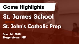 St. James School vs St. John's Catholic Prep  Game Highlights - Jan. 24, 2020