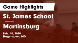 St. James School vs Martinsburg  Game Highlights - Feb. 10, 2020