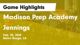 Madison Prep Academy vs Jennings  Game Highlights - Feb. 28, 2020