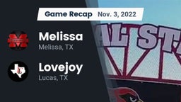 Recap: Melissa  vs. Lovejoy  2022