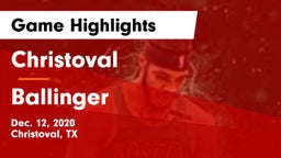 Christoval  vs Ballinger  Game Highlights - Dec. 12, 2020