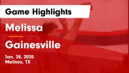 Melissa  vs Gainesville  Game Highlights - Jan. 28, 2020