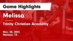 Melissa  vs Trinity Christian Academy  Game Highlights - Nov. 30, 2023