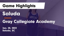 Saluda  vs Gray Collegiate Academy Game Highlights - Jan. 28, 2022