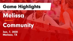 Melissa  vs Community  Game Highlights - Jan. 7, 2020