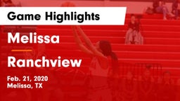 Melissa  vs Ranchview  Game Highlights - Feb. 21, 2020