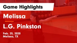 Melissa  vs L.G. Pinkston  Game Highlights - Feb. 25, 2020