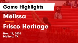 Melissa  vs Frisco Heritage  Game Highlights - Nov. 14, 2020