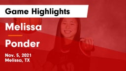 Melissa  vs Ponder  Game Highlights - Nov. 5, 2021