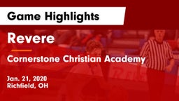 Revere  vs Cornerstone Christian Academy Game Highlights - Jan. 21, 2020