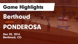 Berthoud  vs PONDEROSA  Game Highlights - Dec 02, 2016