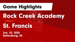Rock Creek Academy  vs St. Francis Game Highlights - Jan. 23, 2020