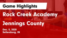 Rock Creek Academy  vs Jennings County  Game Highlights - Dec. 5, 2020
