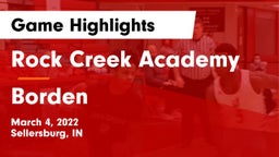 Rock Creek Academy  vs Borden  Game Highlights - March 4, 2022