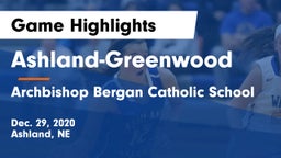 Ashland-Greenwood  vs Archbishop Bergan Catholic School Game Highlights - Dec. 29, 2020