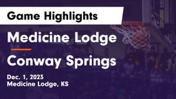 Medicine Lodge  vs Conway Springs  Game Highlights - Dec. 1, 2023