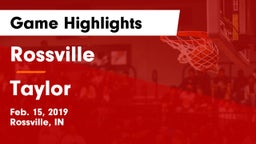 Rossville  vs Taylor  Game Highlights - Feb. 15, 2019