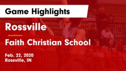 Rossville  vs Faith Christian School Game Highlights - Feb. 22, 2020