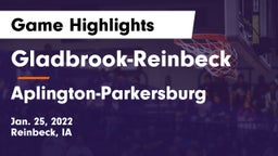 Gladbrook-Reinbeck  vs Aplington-Parkersburg  Game Highlights - Jan. 25, 2022
