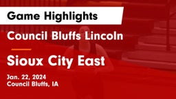 Council Bluffs Lincoln  vs Sioux City East  Game Highlights - Jan. 22, 2024