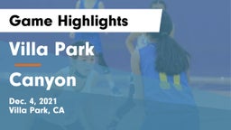 Villa Park  vs Canyon  Game Highlights - Dec. 4, 2021