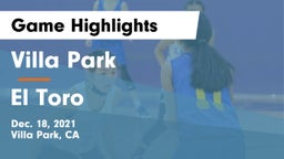 Villa Park  vs El Toro  Game Highlights - Dec. 18, 2021