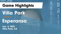 Villa Park  vs Esperanza  Game Highlights - Jan. 4, 2022