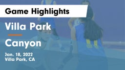 Villa Park  vs Canyon  Game Highlights - Jan. 18, 2022