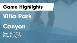 Villa Park  vs Canyon  Game Highlights - Jan. 24, 2023