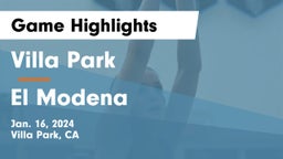 Villa Park  vs El Modena  Game Highlights - Jan. 16, 2024