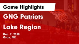 GNG Patriots vs Lake Region Game Highlights - Dec. 7, 2018