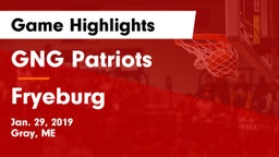 GNG Patriots vs Fryeburg  Game Highlights - Jan. 29, 2019