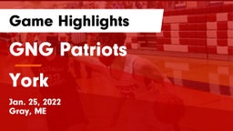 GNG Patriots vs York  Game Highlights - Jan. 25, 2022