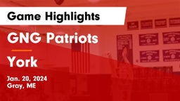 GNG Patriots vs York  Game Highlights - Jan. 20, 2024