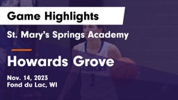 St. Mary's Springs Academy  vs Howards Grove  Game Highlights - Nov. 14, 2023