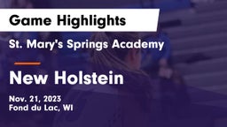 St. Mary's Springs Academy  vs New Holstein  Game Highlights - Nov. 21, 2023