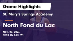 St. Mary's Springs Academy  vs North Fond du Lac  Game Highlights - Nov. 28, 2023