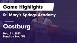 St. Mary's Springs Academy  vs Oostburg  Game Highlights - Dec. 21, 2023