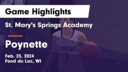 St. Mary's Springs Academy  vs Poynette  Game Highlights - Feb. 23, 2024