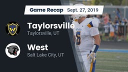 Recap: Taylorsville  vs. West  2019