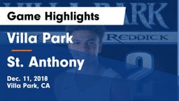 Villa Park  vs St. Anthony  Game Highlights - Dec. 11, 2018