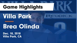 Villa Park  vs Brea Olinda  Game Highlights - Dec. 18, 2018
