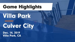 Villa Park  vs Culver City  Game Highlights - Dec. 14, 2019