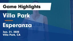 Villa Park  vs Esperanza  Game Highlights - Jan. 21, 2020