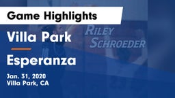 Villa Park  vs Esperanza  Game Highlights - Jan. 31, 2020