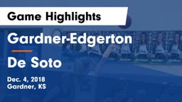 Gardner-Edgerton  vs De Soto  Game Highlights - Dec. 4, 2018