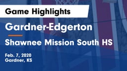 Gardner-Edgerton  vs Shawnee Mission South HS Game Highlights - Feb. 7, 2020