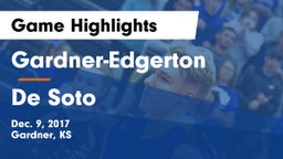 Gardner-Edgerton  vs De Soto  Game Highlights - Dec. 9, 2017