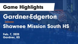 Gardner-Edgerton  vs Shawnee Mission South HS Game Highlights - Feb. 7, 2020